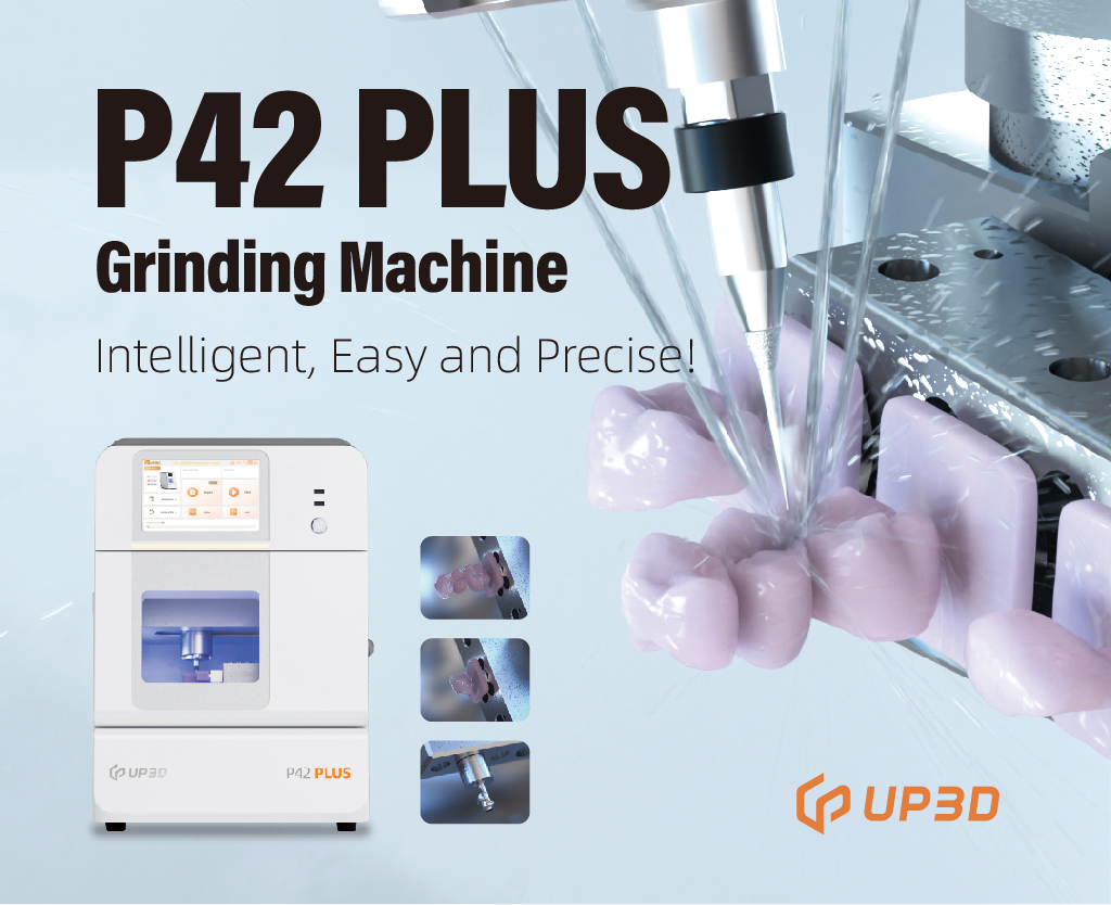 UP3D P42 PLUS wet milling machine grinding dental crowns for same-day restorations
