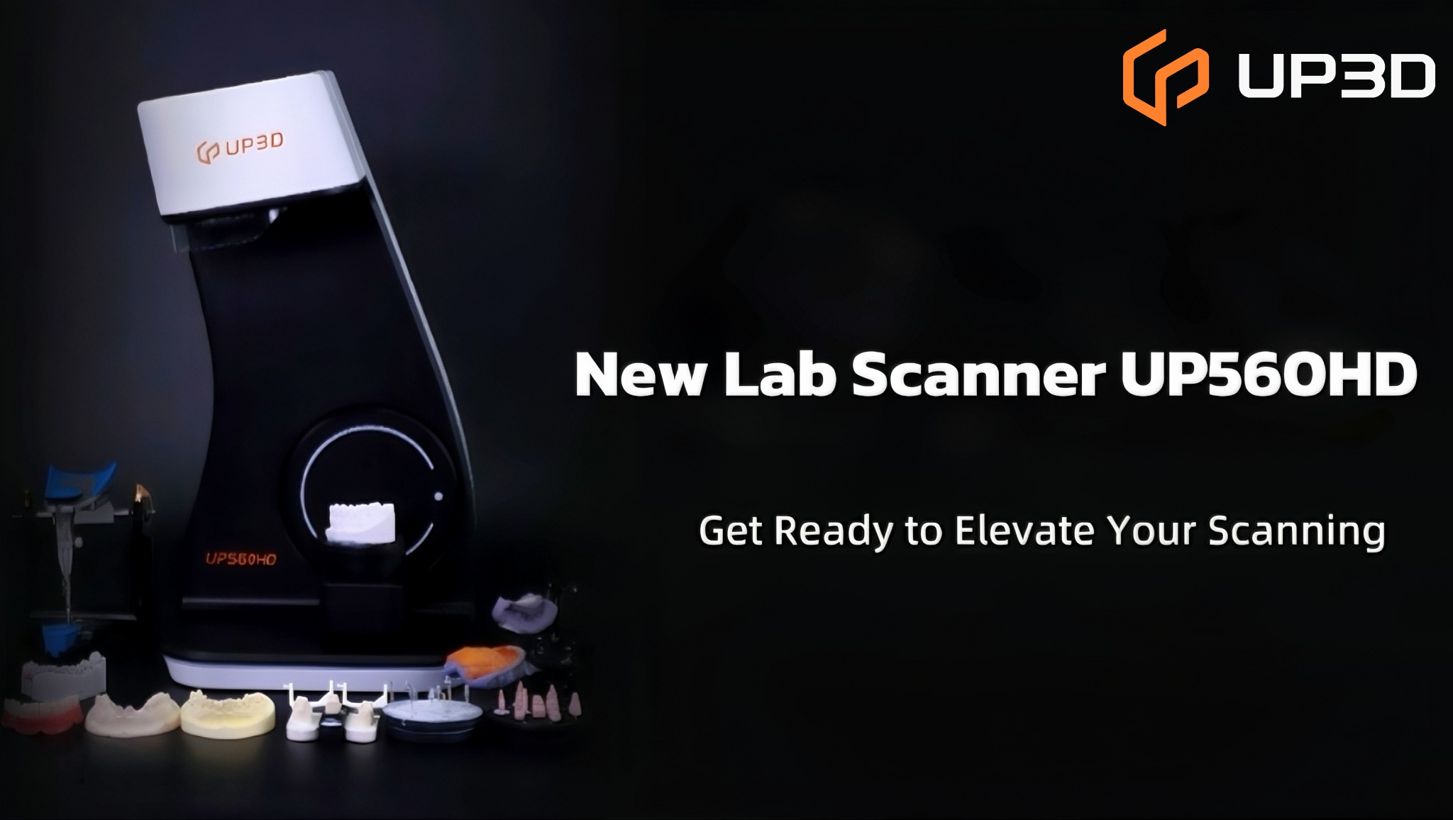 UP3D UP560HD new lab scanner with dental models and accessories for precise digital dentistry